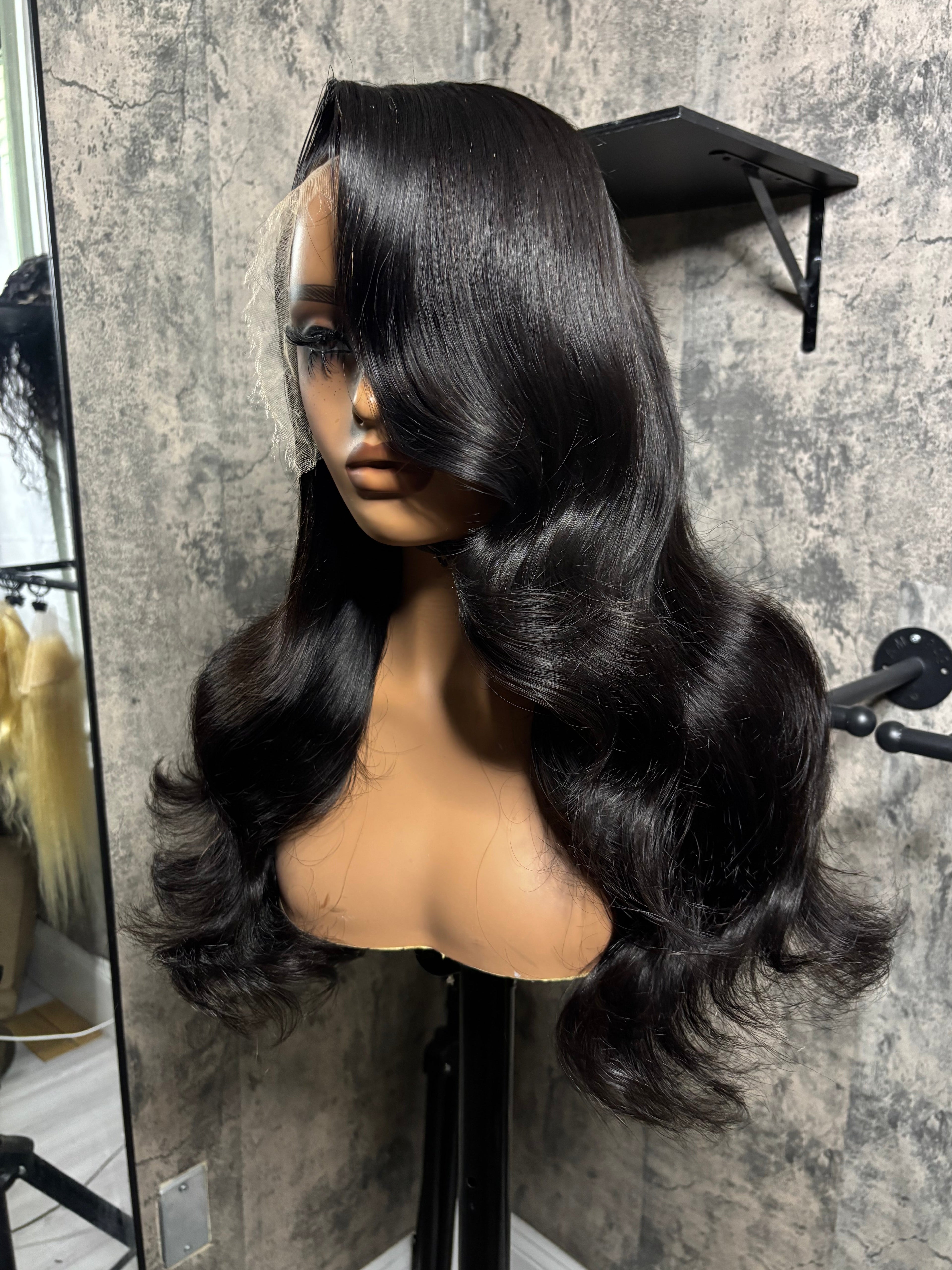 Black Body Wave 22 inch HD Human Hair Lace Front Wig 13x6