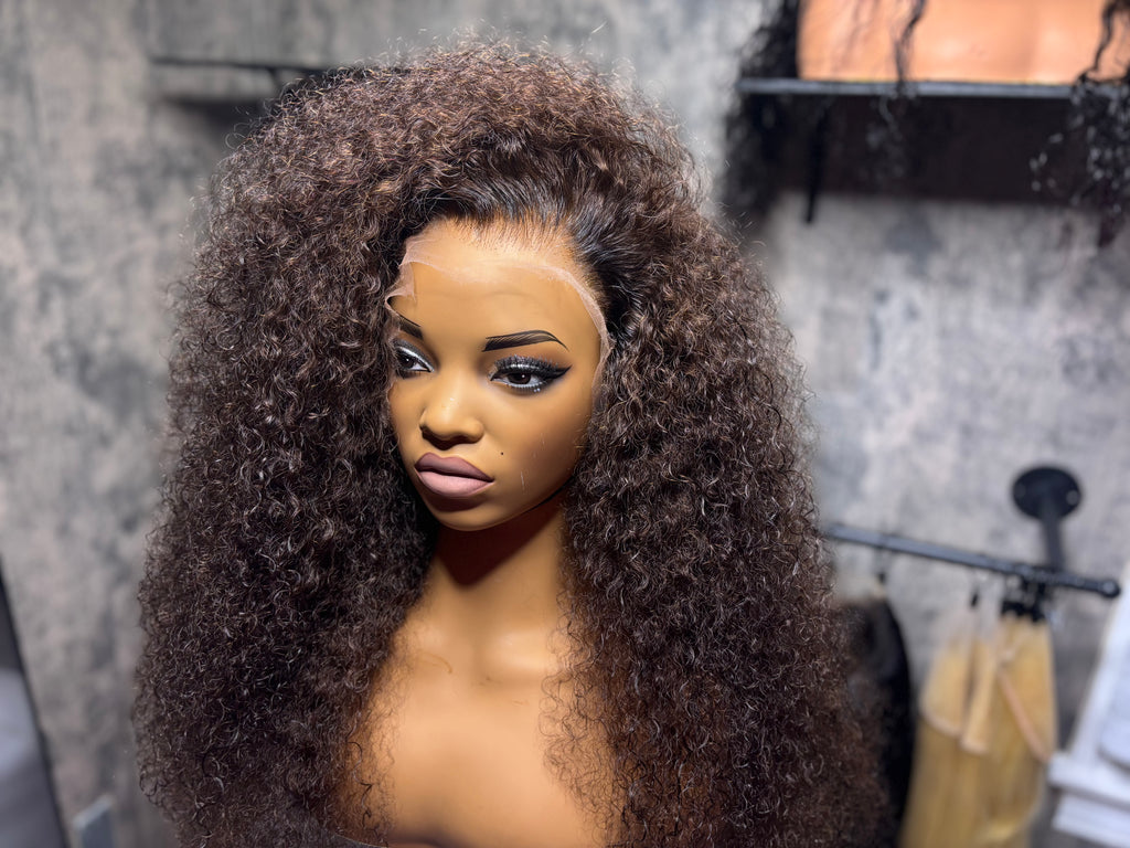 Brown Body Wave 22 inch HD Human Hair Lace Front Wig 13x6