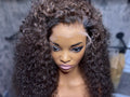 Brown 24 Deep wave inch HD Human Hair Lace Front Wig 13x6