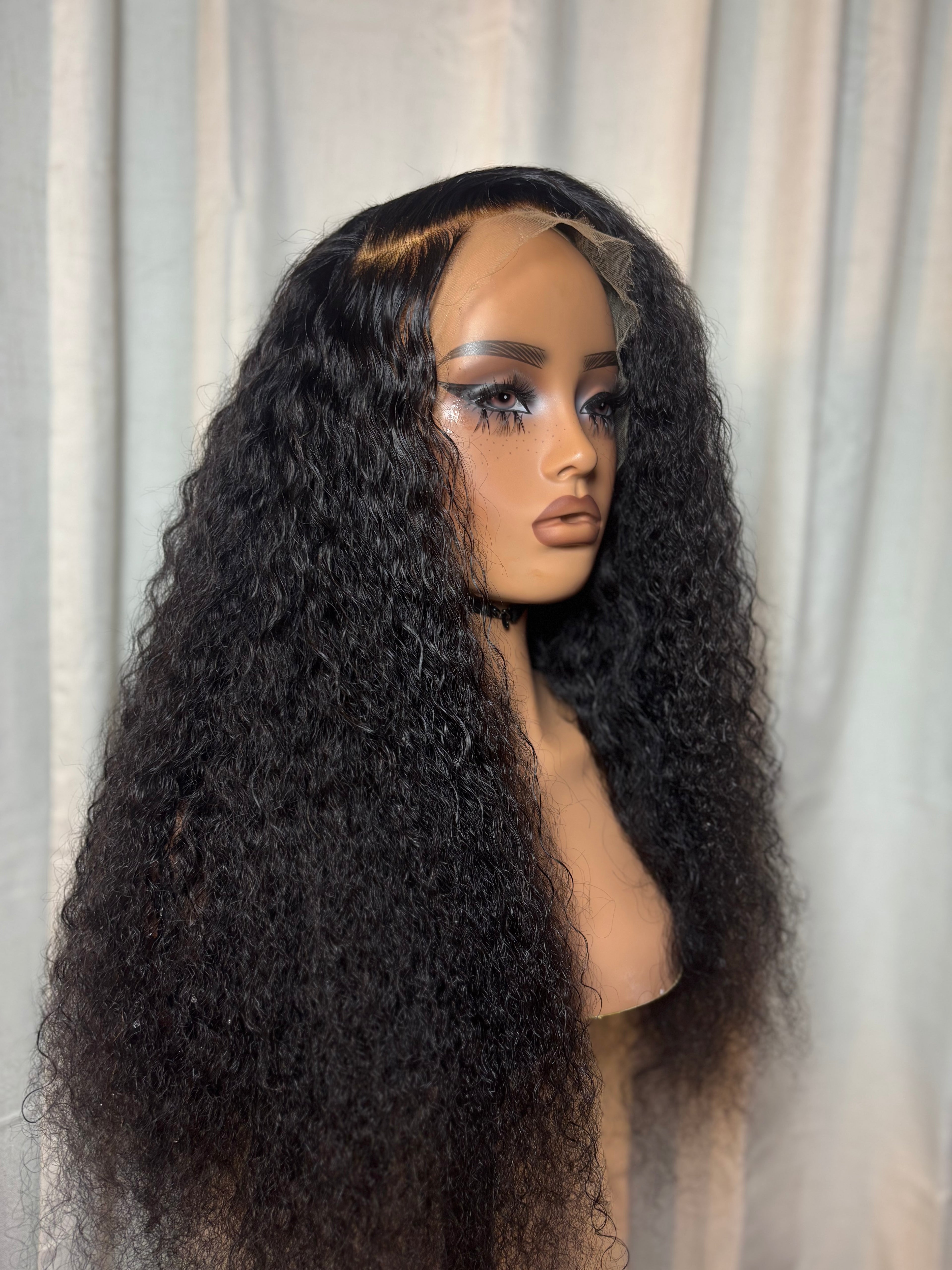 Black Deep Wave  Wave 22 inch HD Human Hair Lace Front Wig 13x6 300%