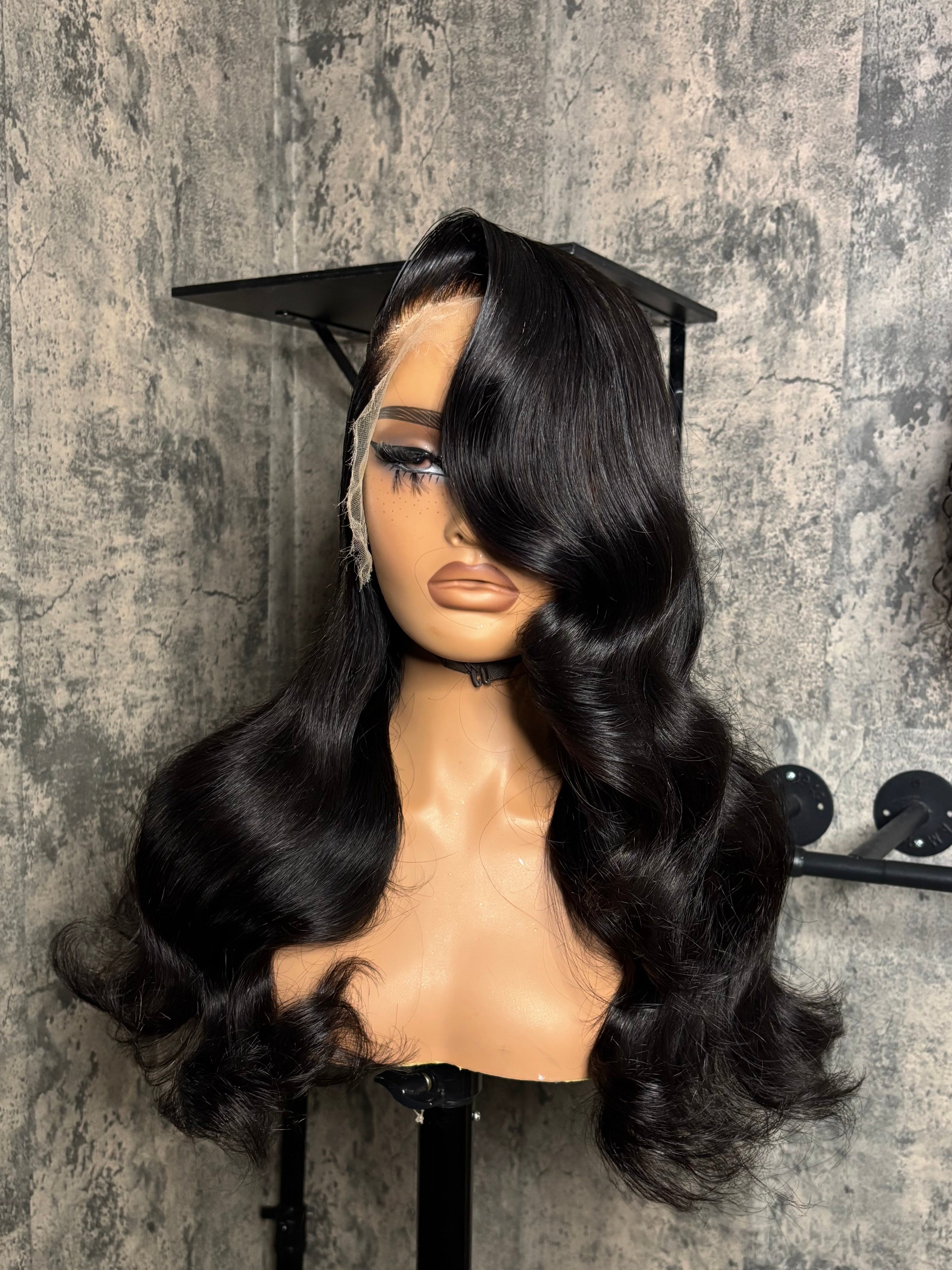 Black Body Wave 22 inch HD Human Hair Lace Front Wig 13x6