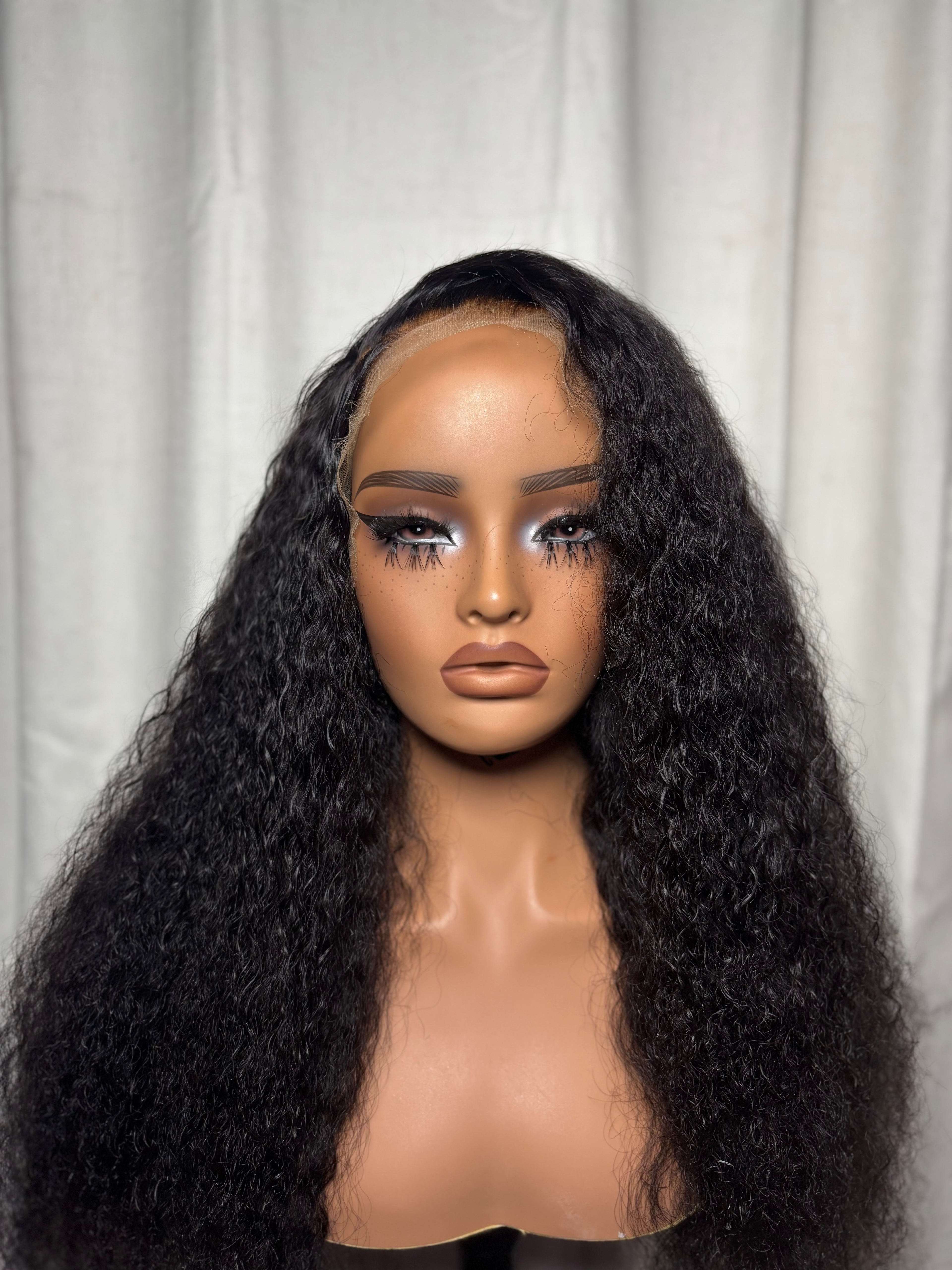 Black Deep Wave  Wave 22 inch HD Human Hair Lace Front Wig 13x6 300%