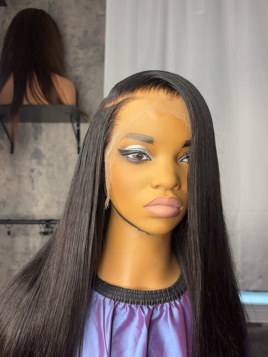 Black 22 inch HD Human Hair Lace Front Wig 13x6
