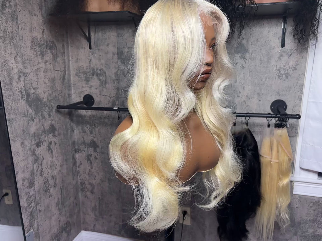 613 Blonde 28 inch HD Human Hair Lace Front Wig 13x6
