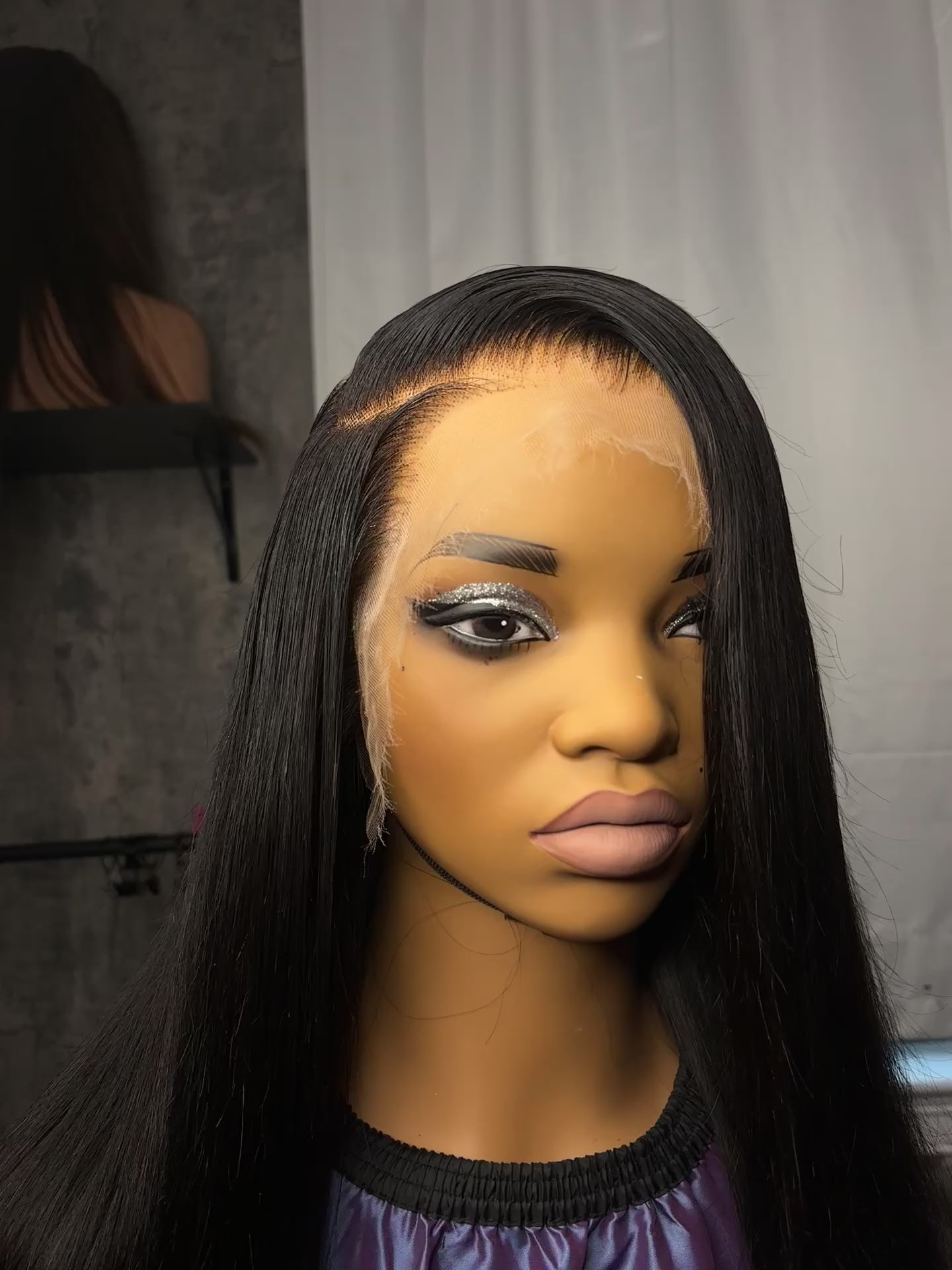 Black 22 inch HD Human Hair Lace Front Wig 13x6